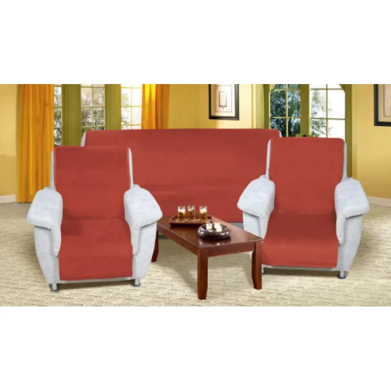 Bellatex Souprava Korall micro 3+1+1 Terra - 1x150x200+2x65x150 cm