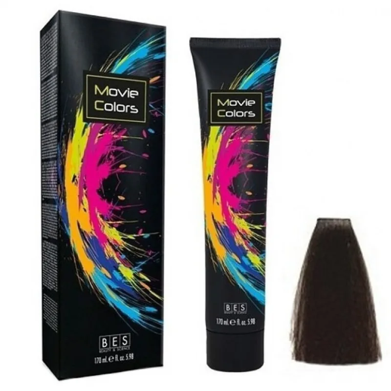 BES Movie Colors 3.0 Dark Brown - gélová farba na vlasy bez amoniaku 170ml - tmavo hnedá