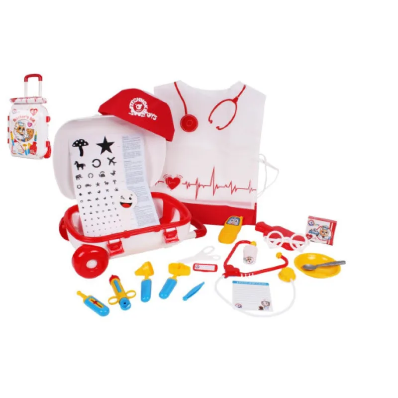 Sada doktor v plastovém kufříku na kolečkách, 25x35x15cm