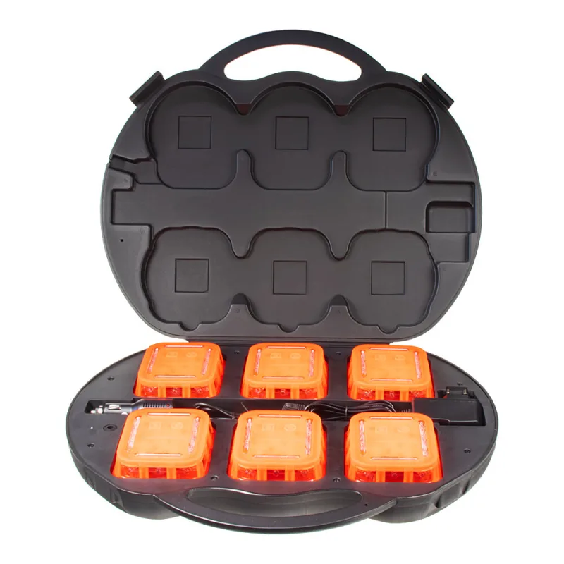 LED výstražné inteligentní světlo 16LED, set 6ks wl-h03set6or/re