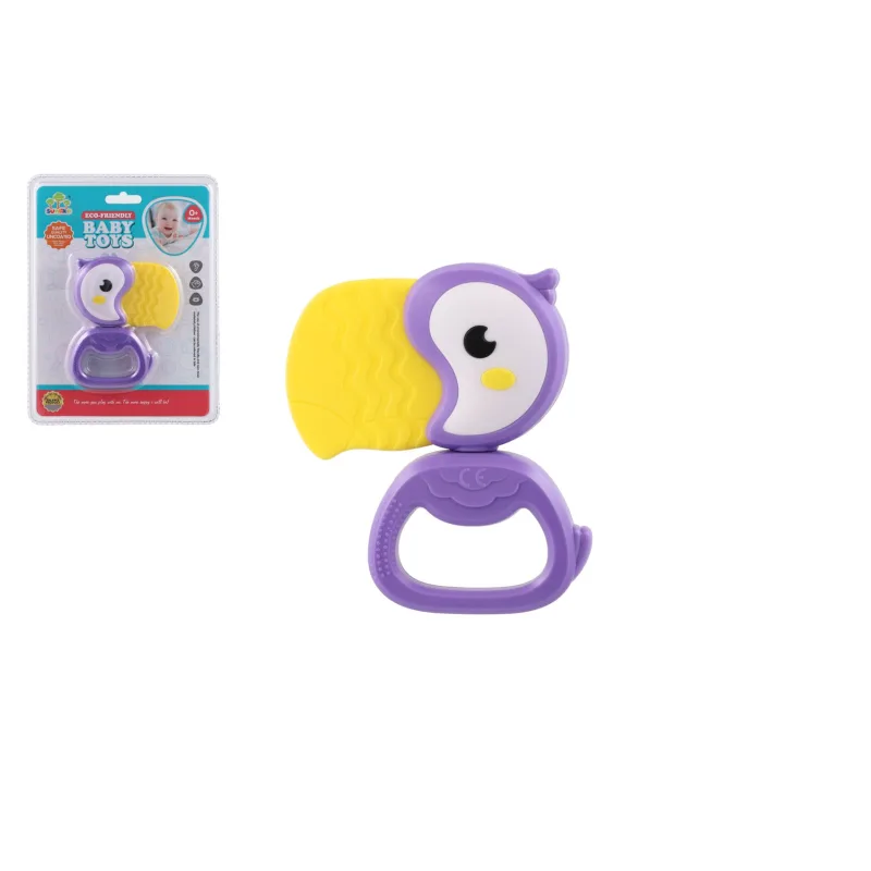 Teddies Hrkálka tukan plast 9x11cm na karte 0m+