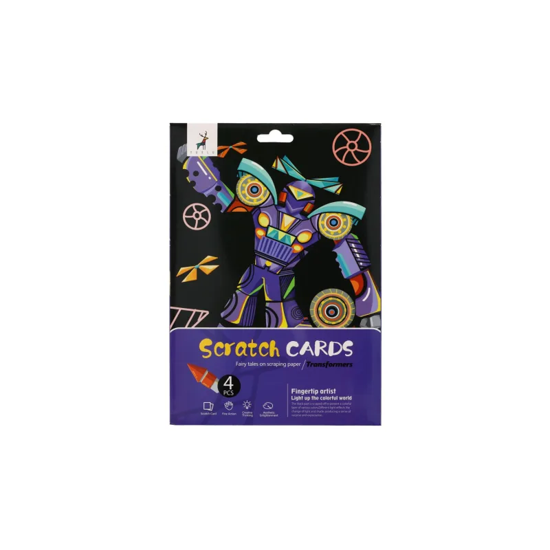 Teddies Škrabací obrázok farebný transformers 4 listy A4 20x27cm v sáčku