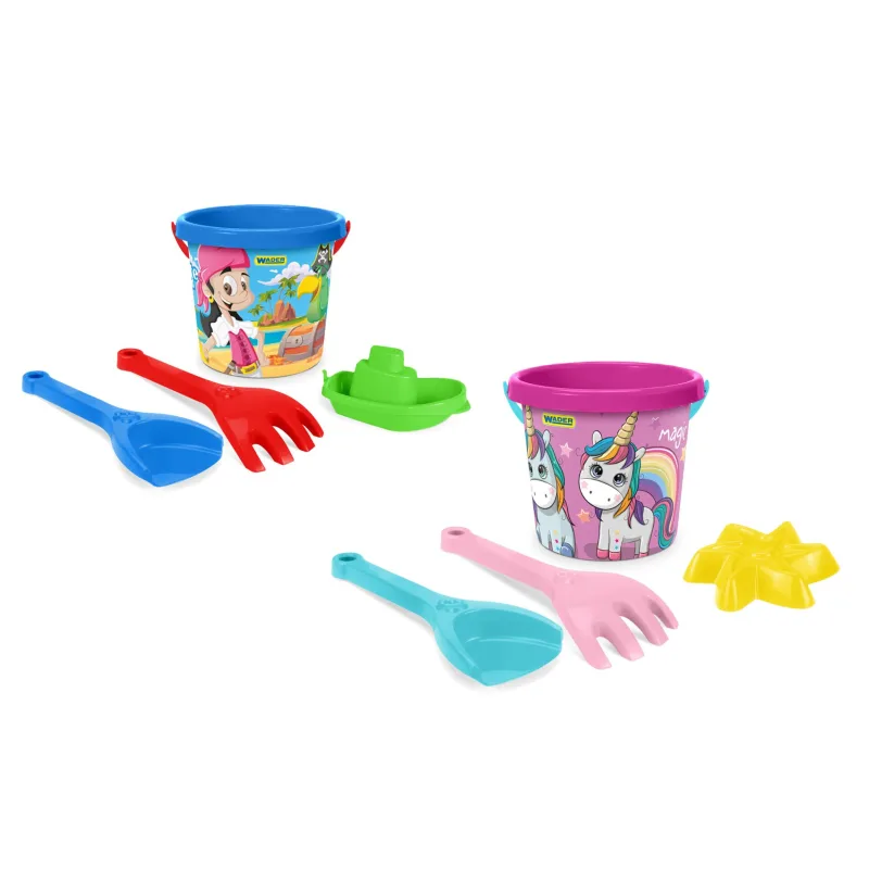 WADER Sada na piesok 4ks plast 2 druhy v sieťke 15x20x15cm 12m+ Wader