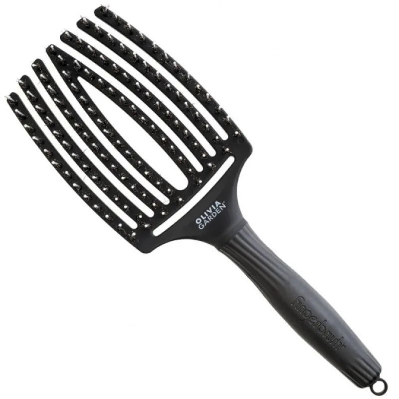 OLIVIA GARDEN FB1PC-CL Fingerbrush Combo Large Black - Profesionálna kefa s diviačími štetinami