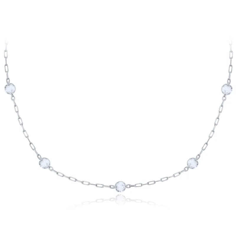 Elegantný náhrdelník z bieleho zlata so zirkónmi Au 585/1000 1,70g MINET JMG0342WSN48
