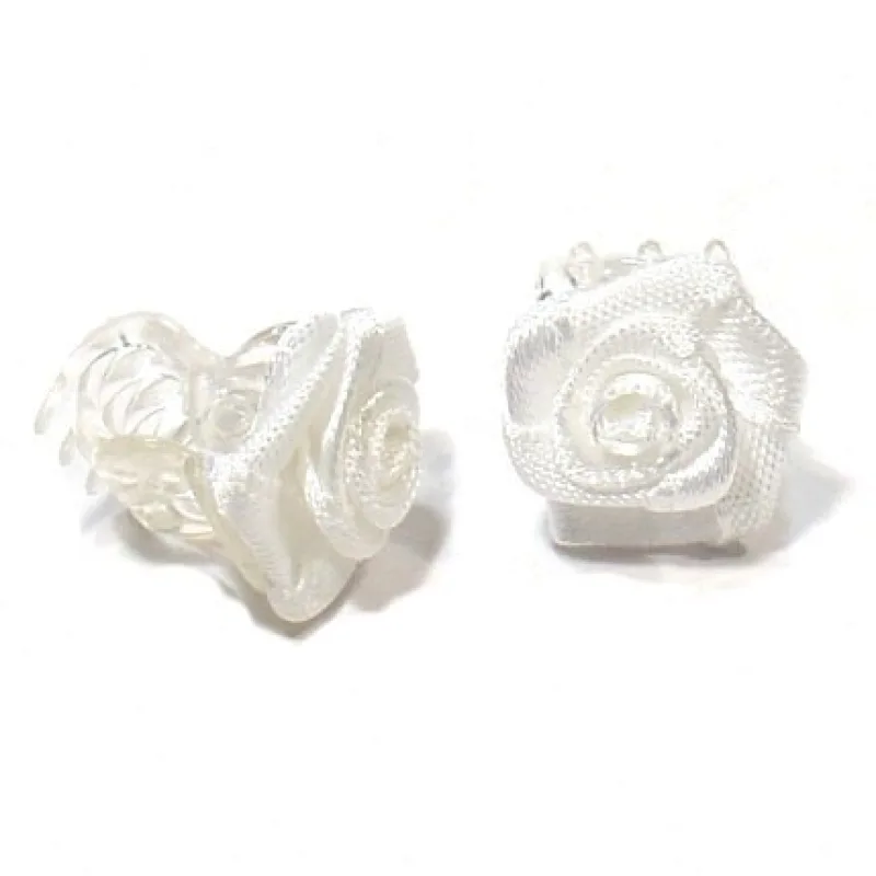 SALON Komplet Vlasové doplňky Škripček s ružičkou 1ks - biely