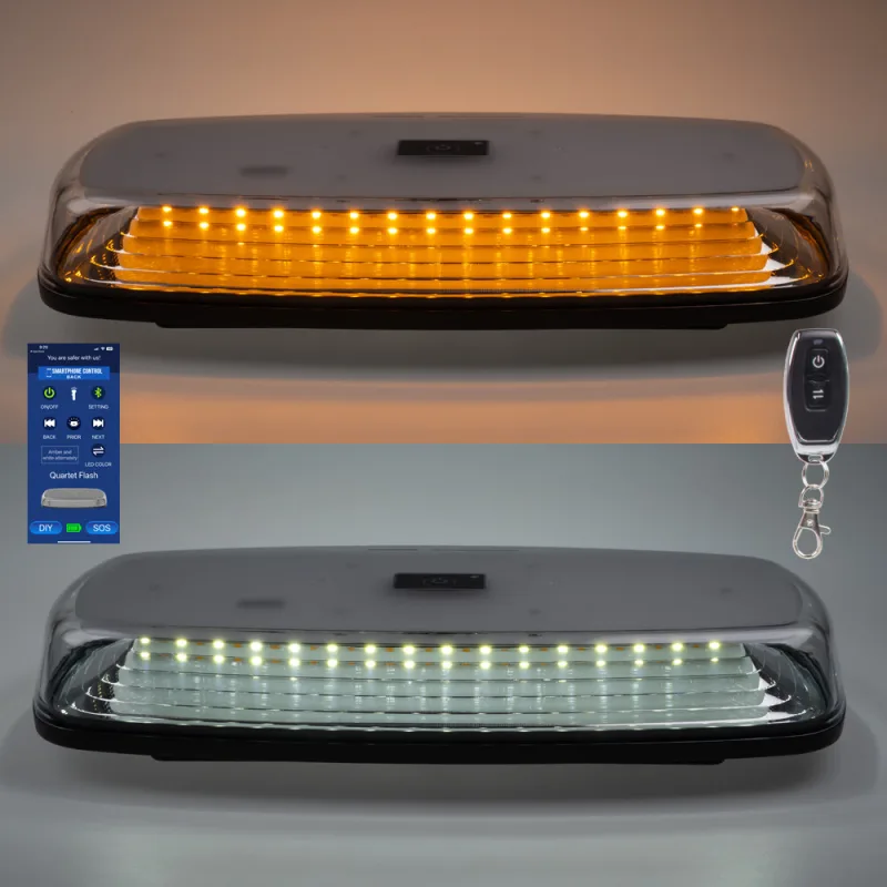 AKU LED rampa oranžová+bílá, APP, magnet, 12-24V, 304mm, ECE R65 R10 sre2-bat12APPAW