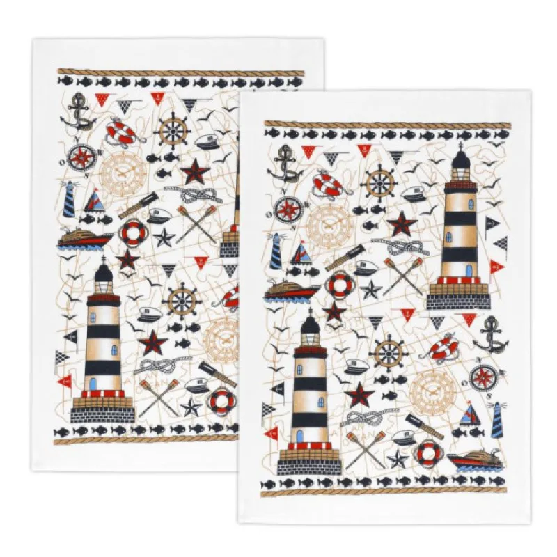 Bellatex Kuchyňské utěrky, sada 2 kusů - Moře modrá - 40x60 cm