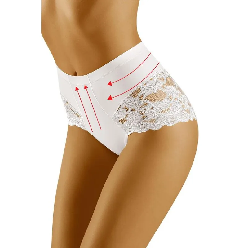 Sťahovacie nohavičky s čipkou Slimea biele M