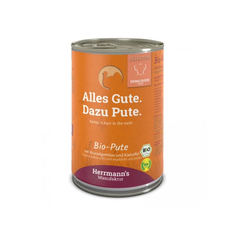 Herrmanns BIO Morčacie mäso so zemiakmi, konzerva 400 g