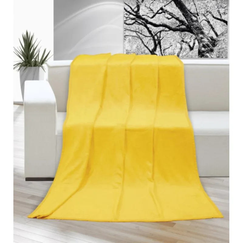 Bellatex Přikrývka KORALL MICRO sytě žlutá - 200x230 cm