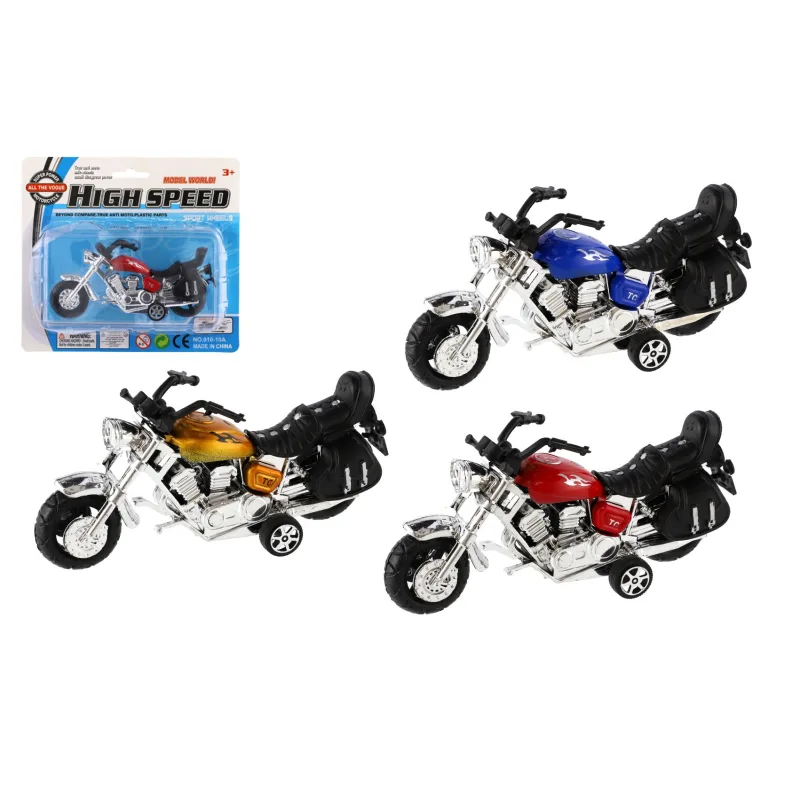 Teddies Motorka plast 14cm na spätné natiahnutie 3 farby na karte