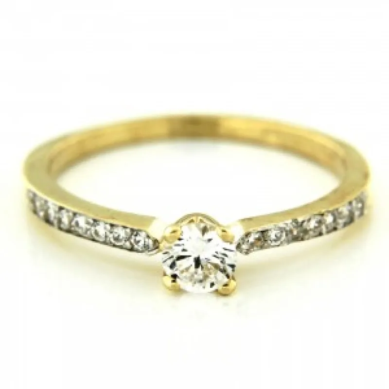 Zlatý prsteň s kameňom zo žltého zlata KA S-NPTT-19, 62, 2.00 g