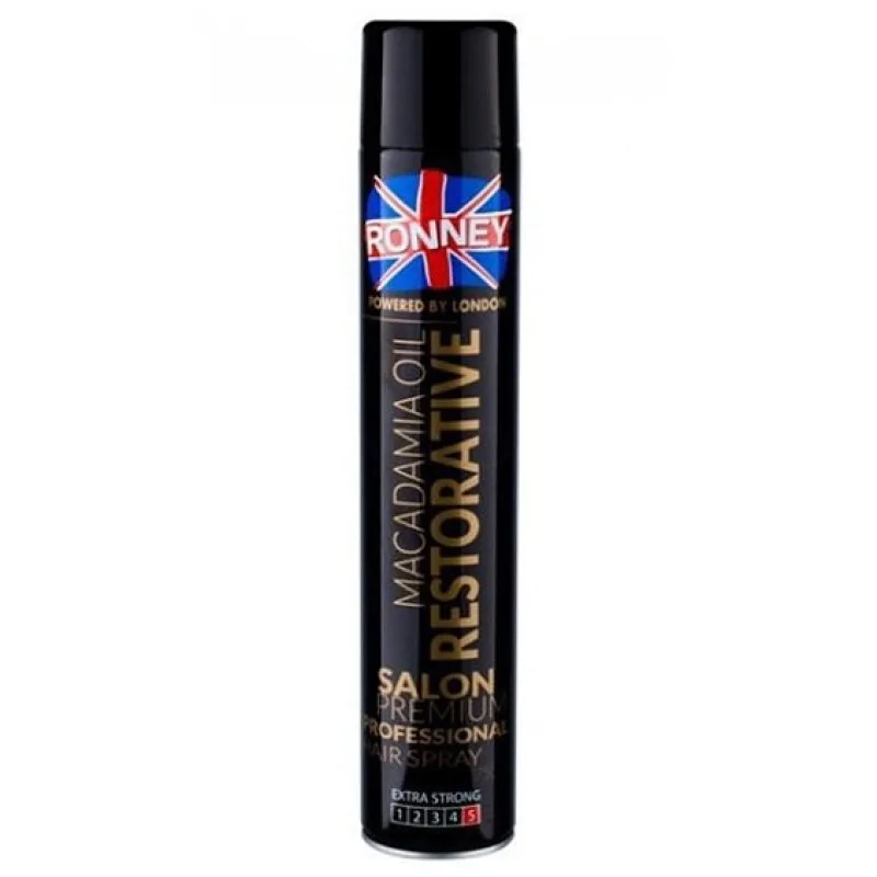 RONNEY London Restorative Macadamia Oil Hair Spray 750ml - lak s makadamiovým olejom