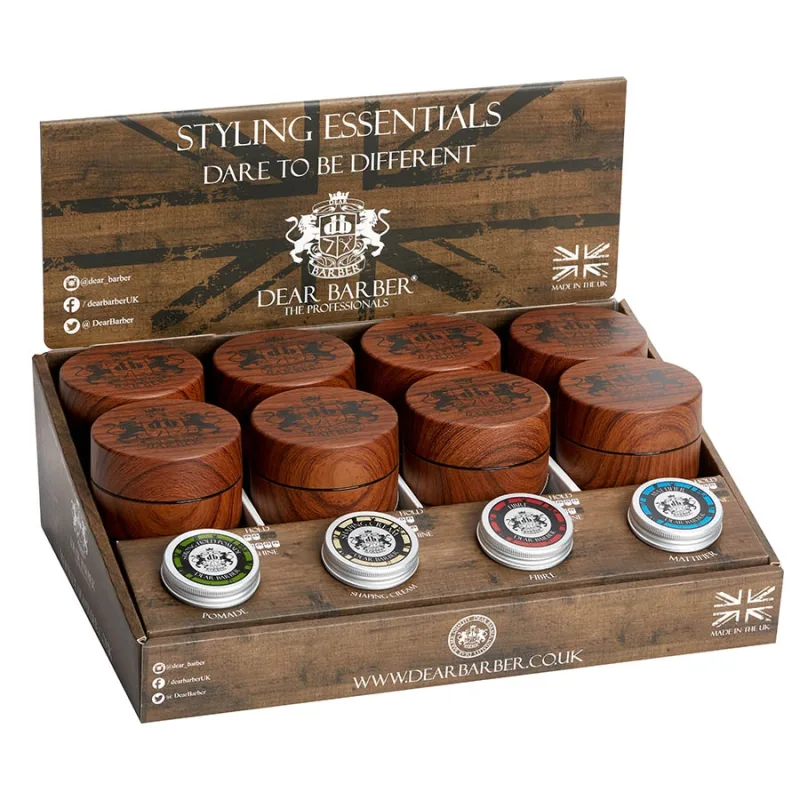 Prezentačný box so stylingom na vlasy DEAR BARBER Styling display box