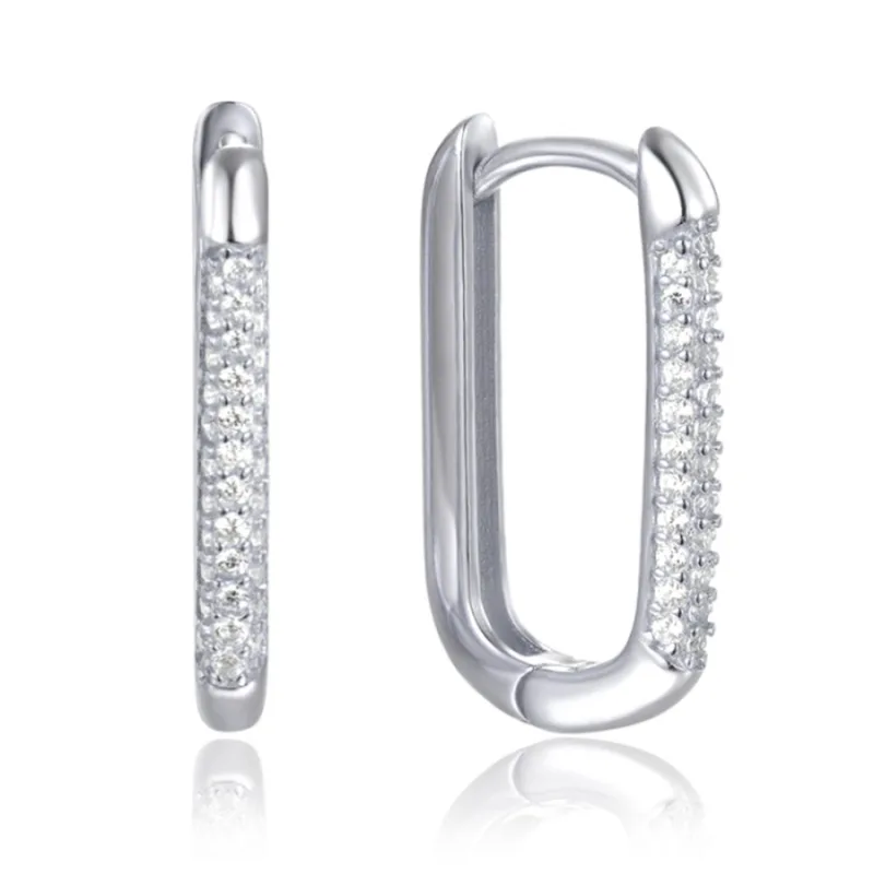 Strieborné náušnice s kubickými zirkónmi v talianskom štýle MINET JMAS0177SE04