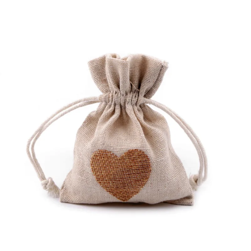 Bavlnené darčekové vrecúško – 11x13 cm – srdce