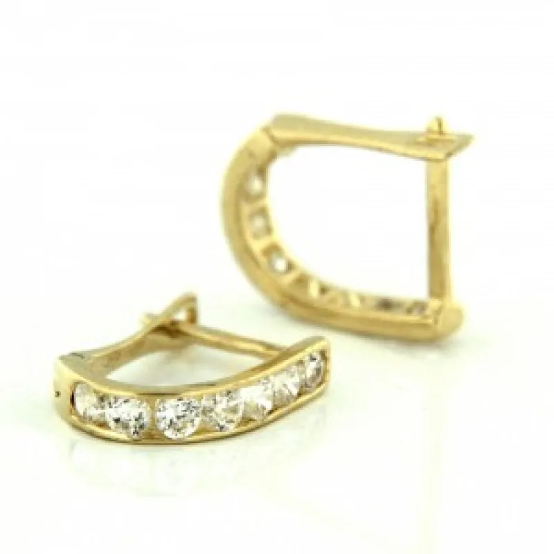 Zlaté náušnice s kameňom zo žltého zlata KA KCE020, 1.15 g, 1.15 g