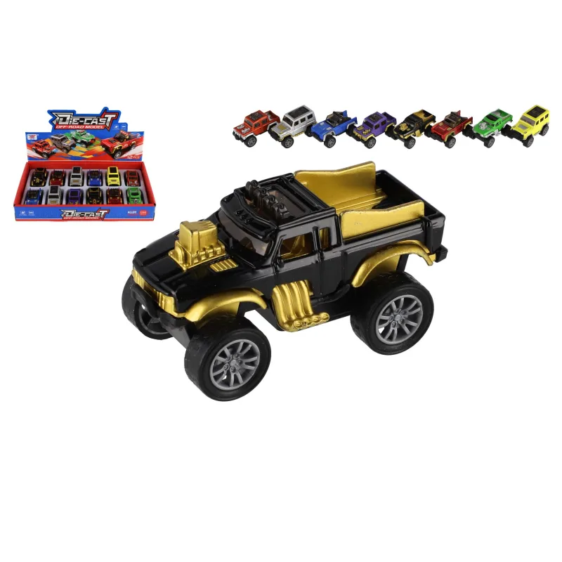 Teddies Auto terénne Off-Road mini kov/plast 6,5cm spätné natiahnutie mix druhov