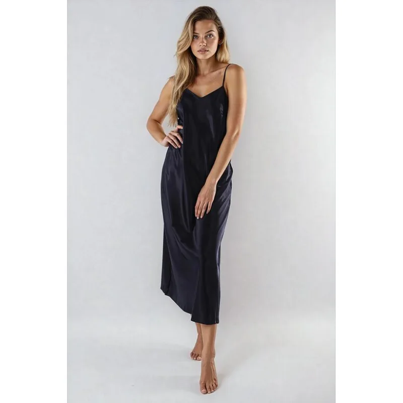 Dlhá saténová košieľka Argentina čierna S