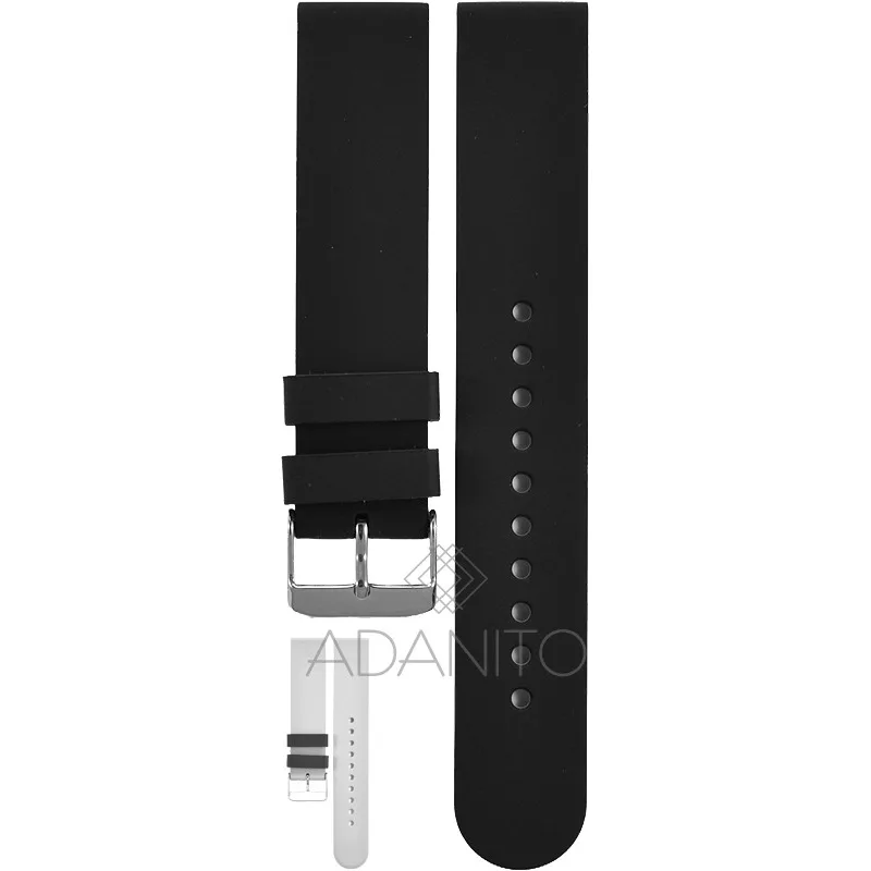 Silikónový remienok na hodinky 20 mm čierny ADANITO TS005R01S09-20