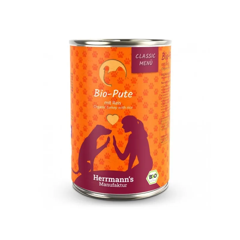 Herrmanns BIO Morčacie mäso s ryžou, konzerva 400 g