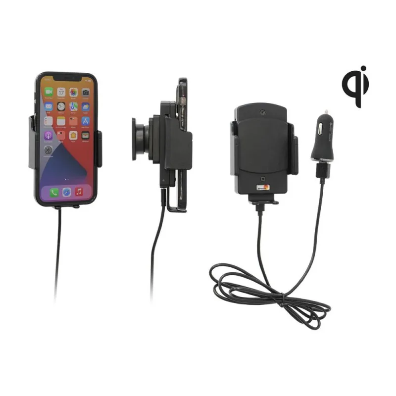 BRODIT rodit držák s bezdrátovým nabíjením Qi 15W, nastavitelný, š. 61-83 mm, tl. 6-11 mm, do CL PBR-718300