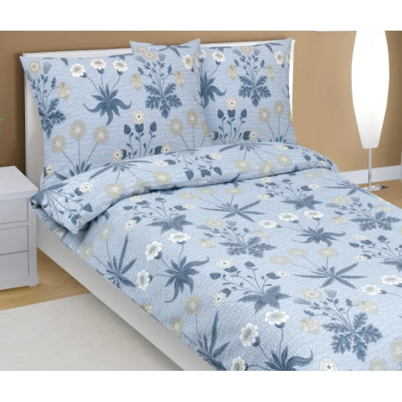 Bellatex Povlečení krep, Louka modrá - 140x200, 70x90 cm