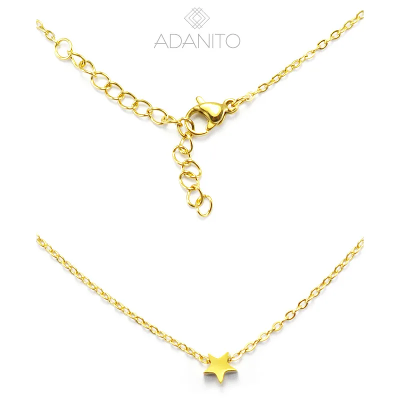 Pozlátený náhrdelník z chirurgickej ocele hviezdička MEUCCI DS422N