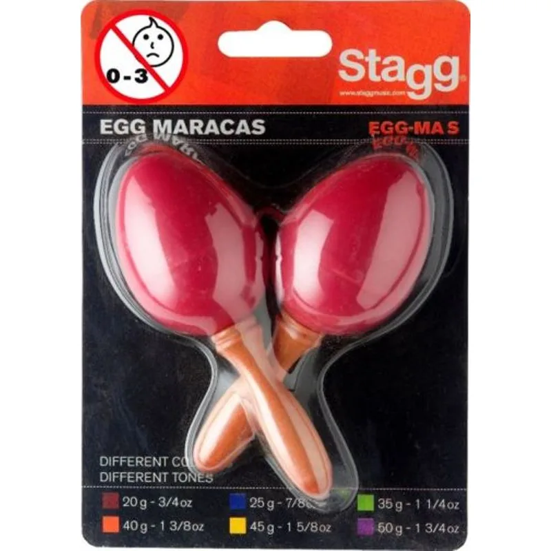Maracas vajíčka pár (červená) Stagg EGG-MA S/RD