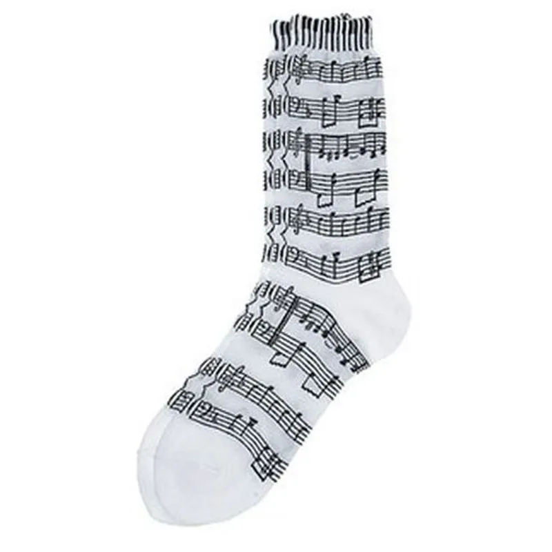 Aim Gifts Ponožky - noty (bílé)