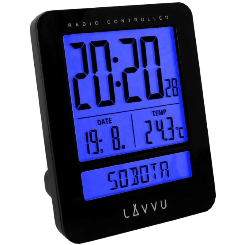 Digitálny rádiom riadený budík Duo Black LAVVU LAR0021