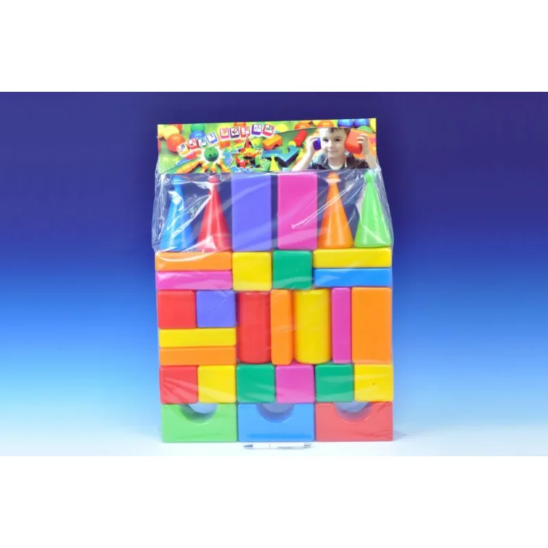 Teddies Stavebnica kocky veľké 30ks plast v sáčku 47x66x8cm