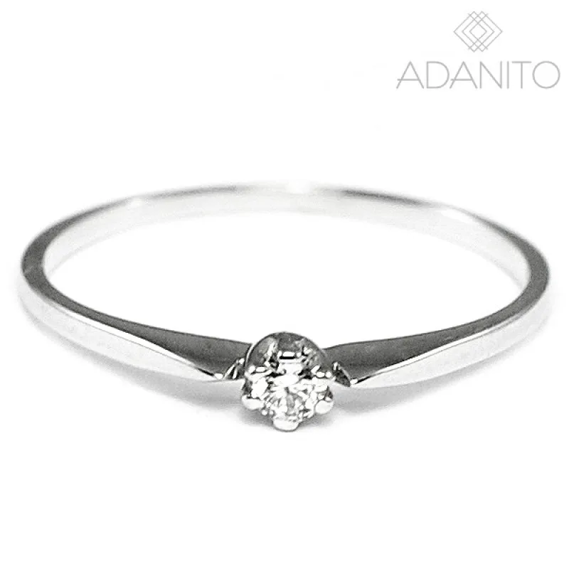 Zlatý briliantový prsteň z bieleho zlata ADANITO ZSF207