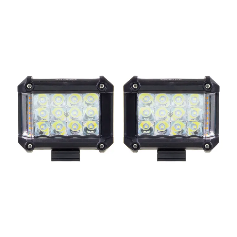 LED světla obdélníková bílé/oranžové, 19W, 19xLED, ECE R10, 2ks wl-445wo