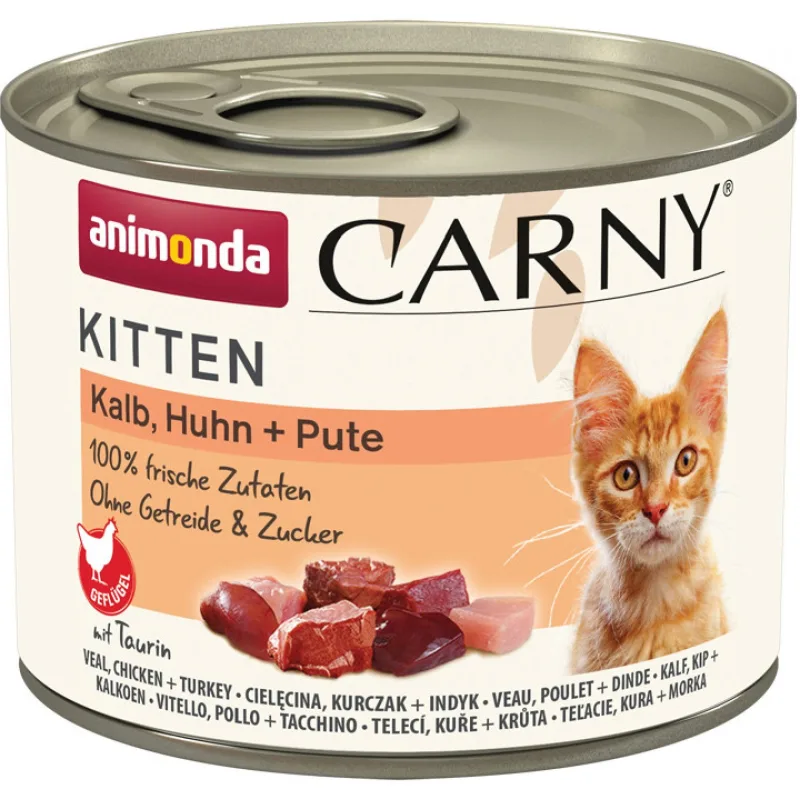 Animonda CARNY® cat Kitten teľacie, kuracie mäso a morka 12x 200 g