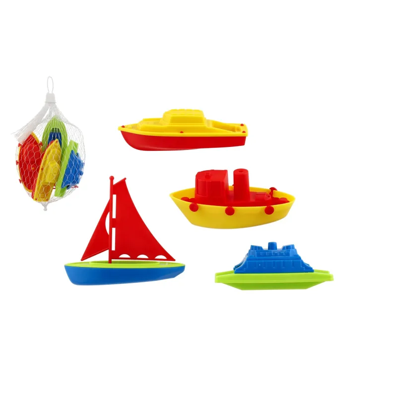 Teddies Súprava do vane lodičky 4ks plast v sieťke 10x13cm 18m+