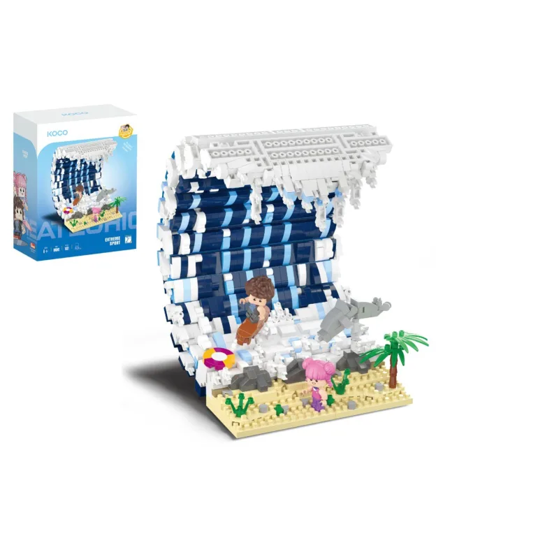 KOCO Stavebnice mini KOCO Surfovací vlna plast 1471ks v krabičce 15x20x8cm