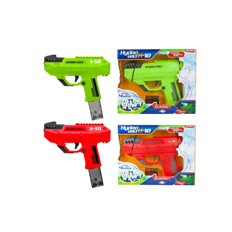 Teddies Vodná pištoľ plast 23cm na batérie so svetlom so zvukom 2 farby v krabici 26x21x6cm