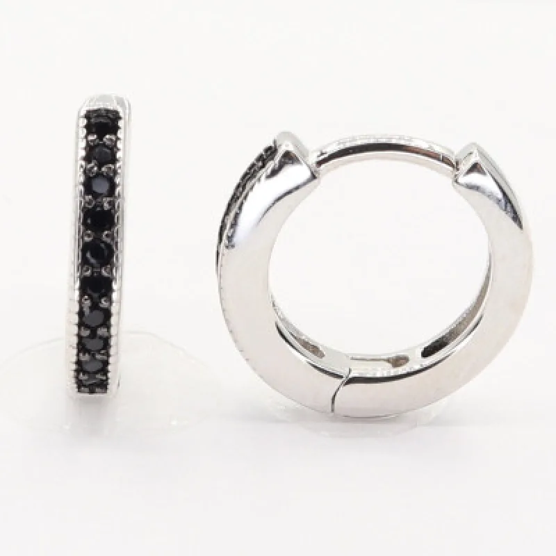 Strieborné náušnice kameňové krúžky KA E4686