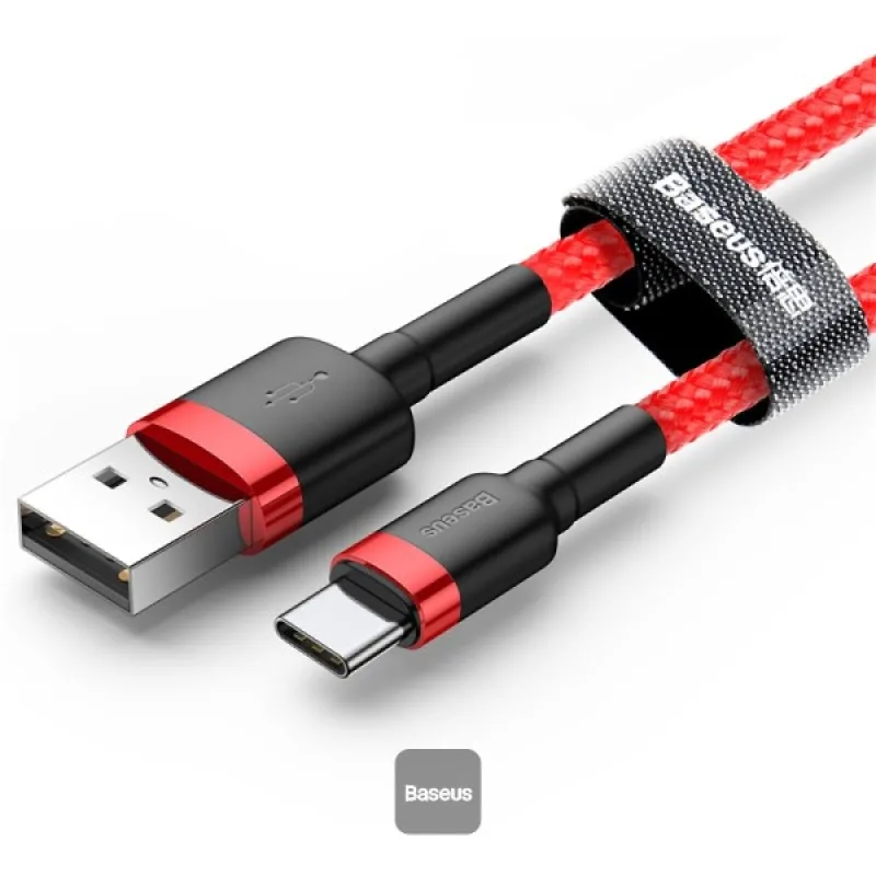 NONAME Baseus datový kabel Cafule USB-C 2m 2A červený 6953156278226