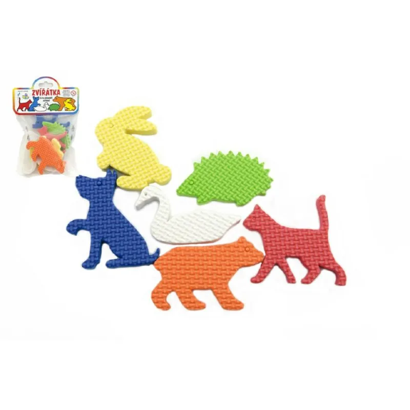Penené dieliky vodolepky zvieratká pena 6 dielikov v sáčku 14x20x4cm
