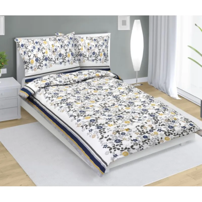 Bellatex Povlečení krepové, Šedý lupínek - 140x220, 70x90 cm