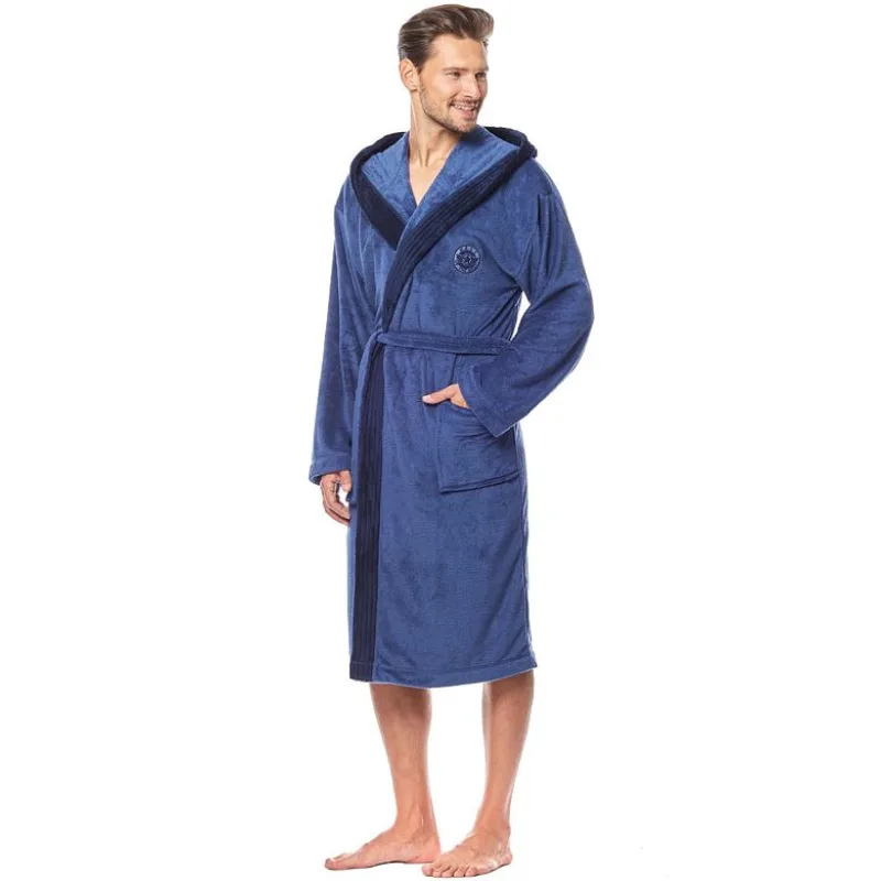 Pánsky dlhý župan George 2 modrý XXL