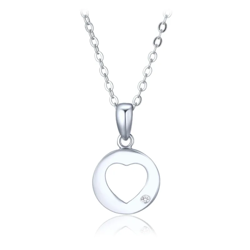 Strieborný náhrdelník so srdcom - matka MINET JMAS0316SN45