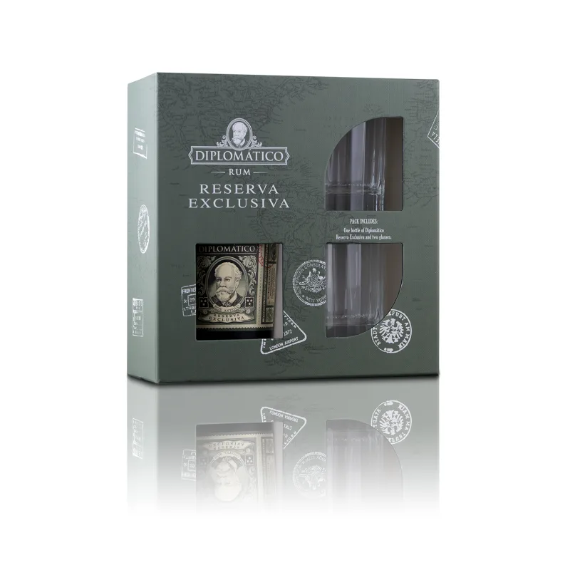 Diplomático Reserva Exclusiva 12 ročný 0,7l s 2 pohármi