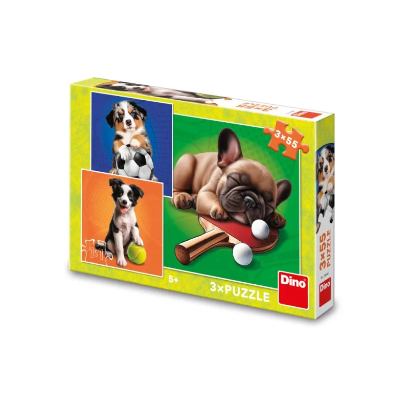 Dino PSÍ ŠPORTOVCI 3x55 Puzzle