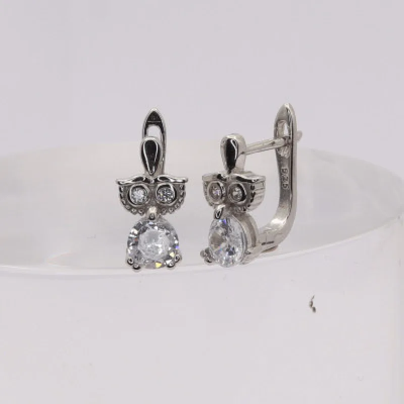 Strieborné náušnice s klasickým zapínaním KA E4146