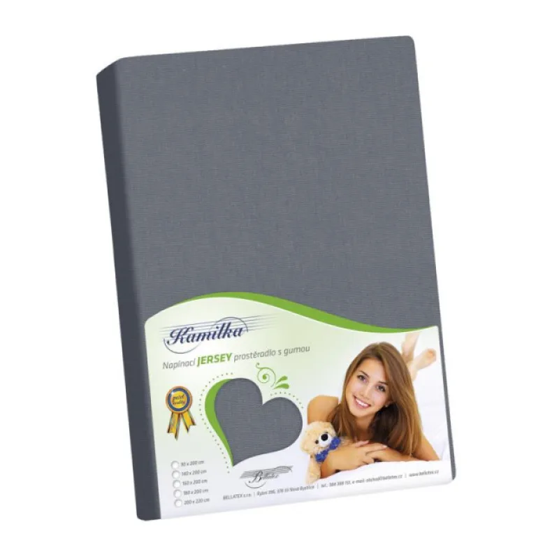 Bellatex Prostěradlo jersey, tmavě šedé - 100x200 cm
