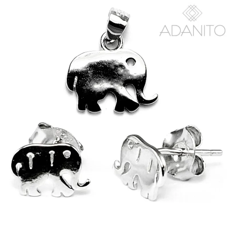 Strieborná súprava sloni BENETO AGSET225